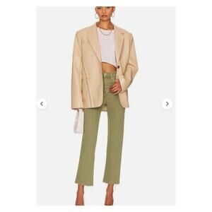 NWT Re/Done 70s Ultra High Rise Stove Pipe Straight Leg Jeans 27 Washed Sage